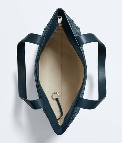 Men's Small Intrecciato Zipped Tote in Denim Bottega Veneta United Arab Emirates EN - Image 3