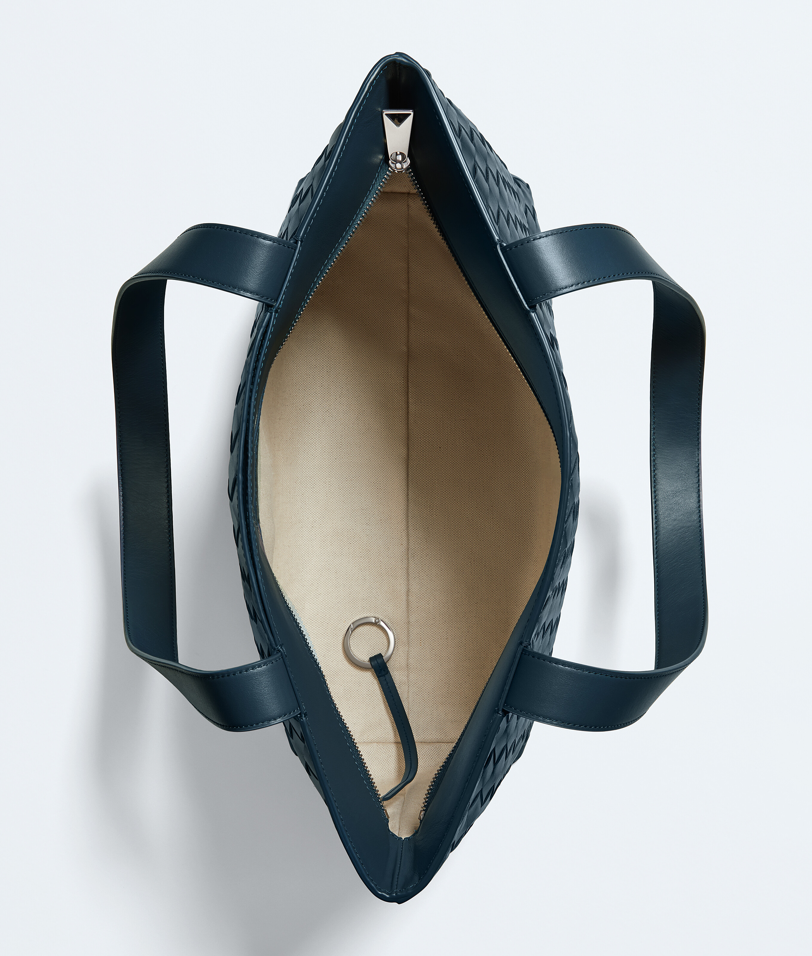 Men's Small Intrecciato Zipped Tote in Denim Bottega Veneta Luxembourg EN - Image 3