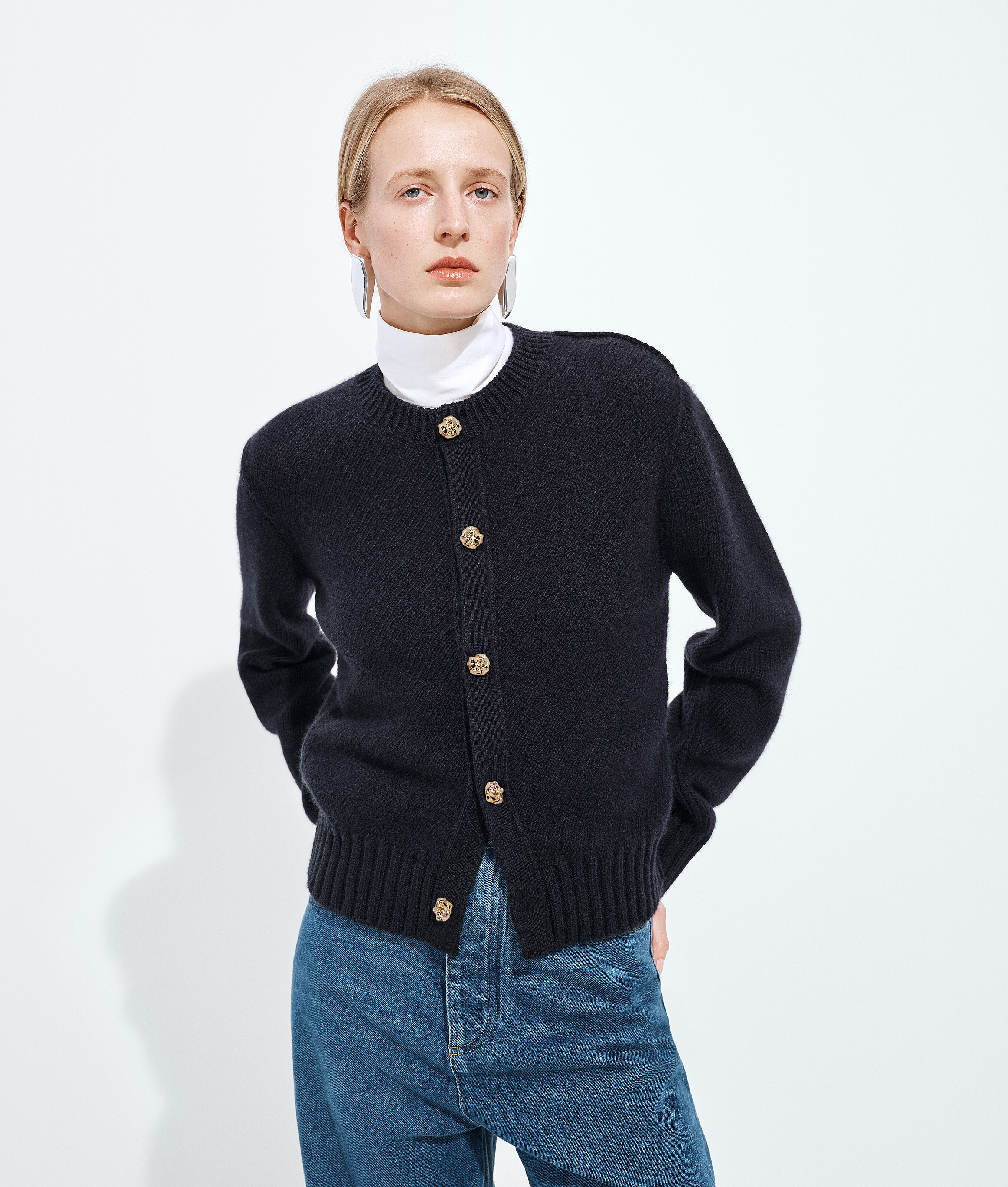 Bottega Veneta Blue Cashmere Cardigan - Woman - S