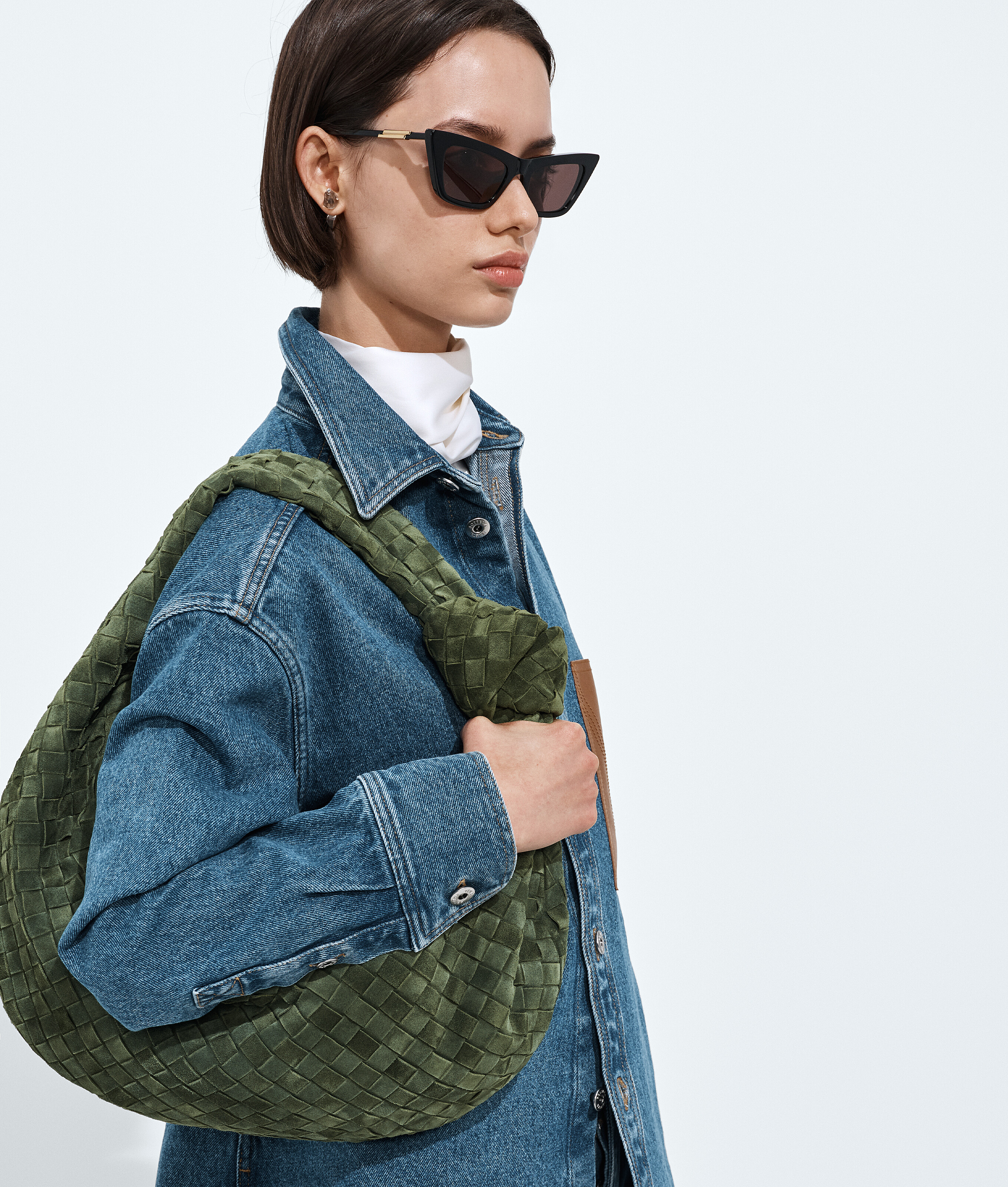 Women's Jodie in Green tweed Bottega Veneta Belgium EN - Image 2