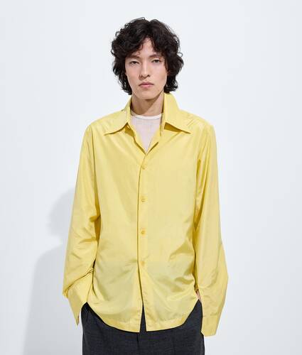 Men's Silk Taffeta Shirt in Light dandelion Bottega Veneta Canada EN - Image 1