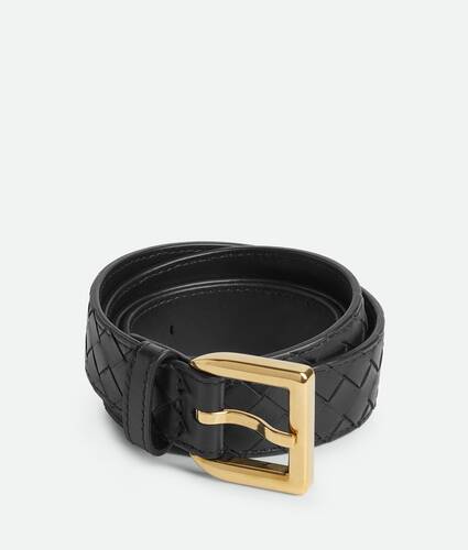 Women's Intrecciato Piccolo Belt in Black Bottega Veneta Luxembourg EN - Image 1