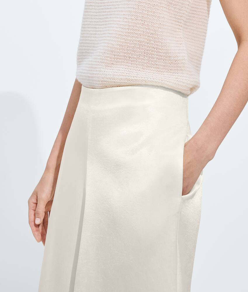 Rock aus gl&auml;nzendem Cupro f&uuml;r Damen in Parchment Bottega Veneta Deutschland DE - Image 5