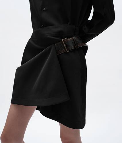 Rock aus Grain-de-Poudre-Wolle f&uuml;r Damen in Double black Bottega Veneta &Ouml;sterreich DE - Image 4