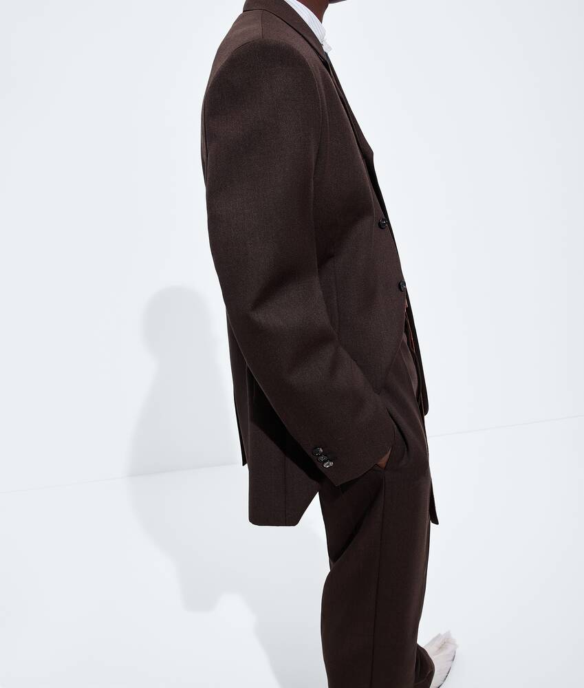Men's Wool and Mohair Toile Jacket in Light wenge mel Bottega Veneta Poland EN - Image 2