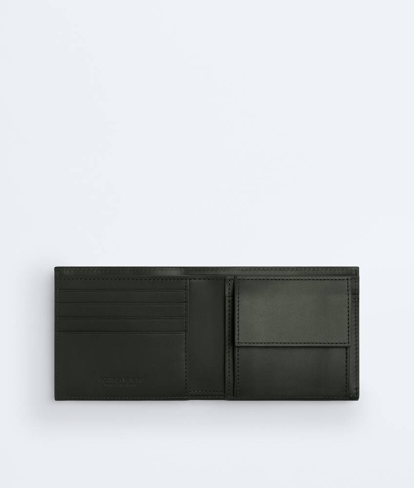 Men's Intrecciato Bi-Fold Wallet With Coin Purse in Dark green Bottega Veneta United States EN - Image 2