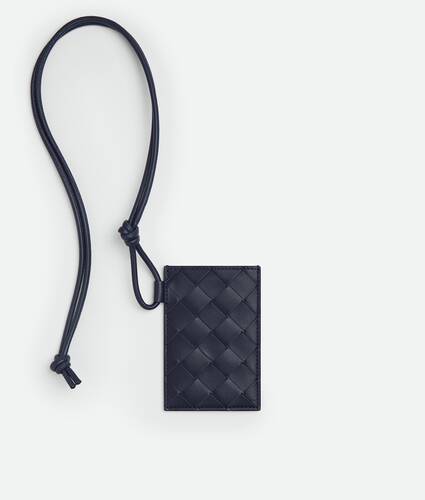 Men's Intrecciato Badge Holder in Abyss/cypress Bottega Veneta Cyprus EN - Image 1