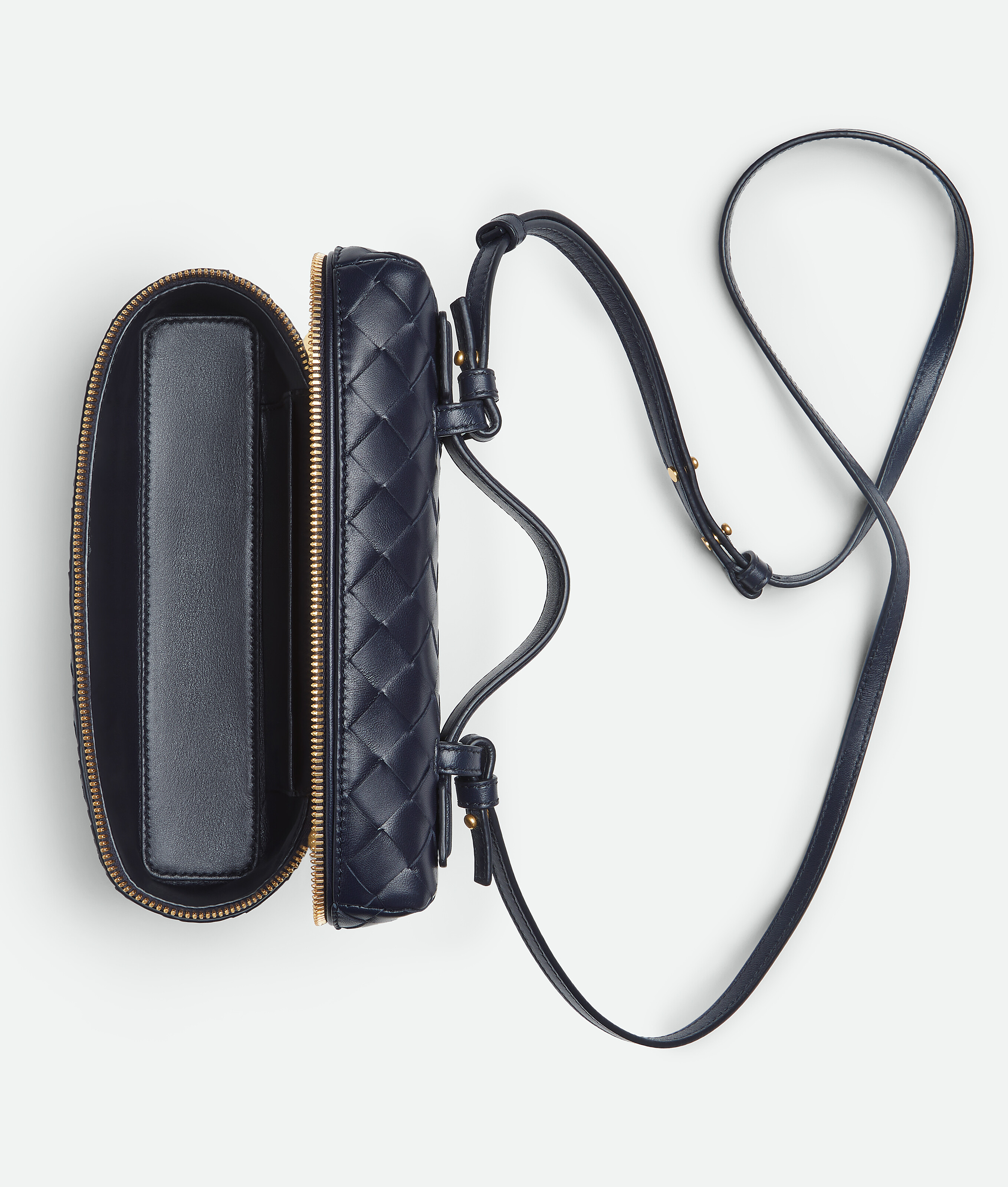Bottega Veneta Bang Bang Vanity Case In Intrecciato Leather In Black