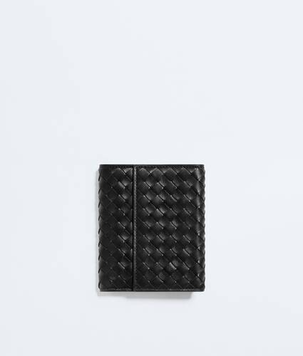 Women's Intrecciato Piccolo Small Bi-Fold Zipped with Flap in Black Bottega Veneta Netherlands EN - Image 1