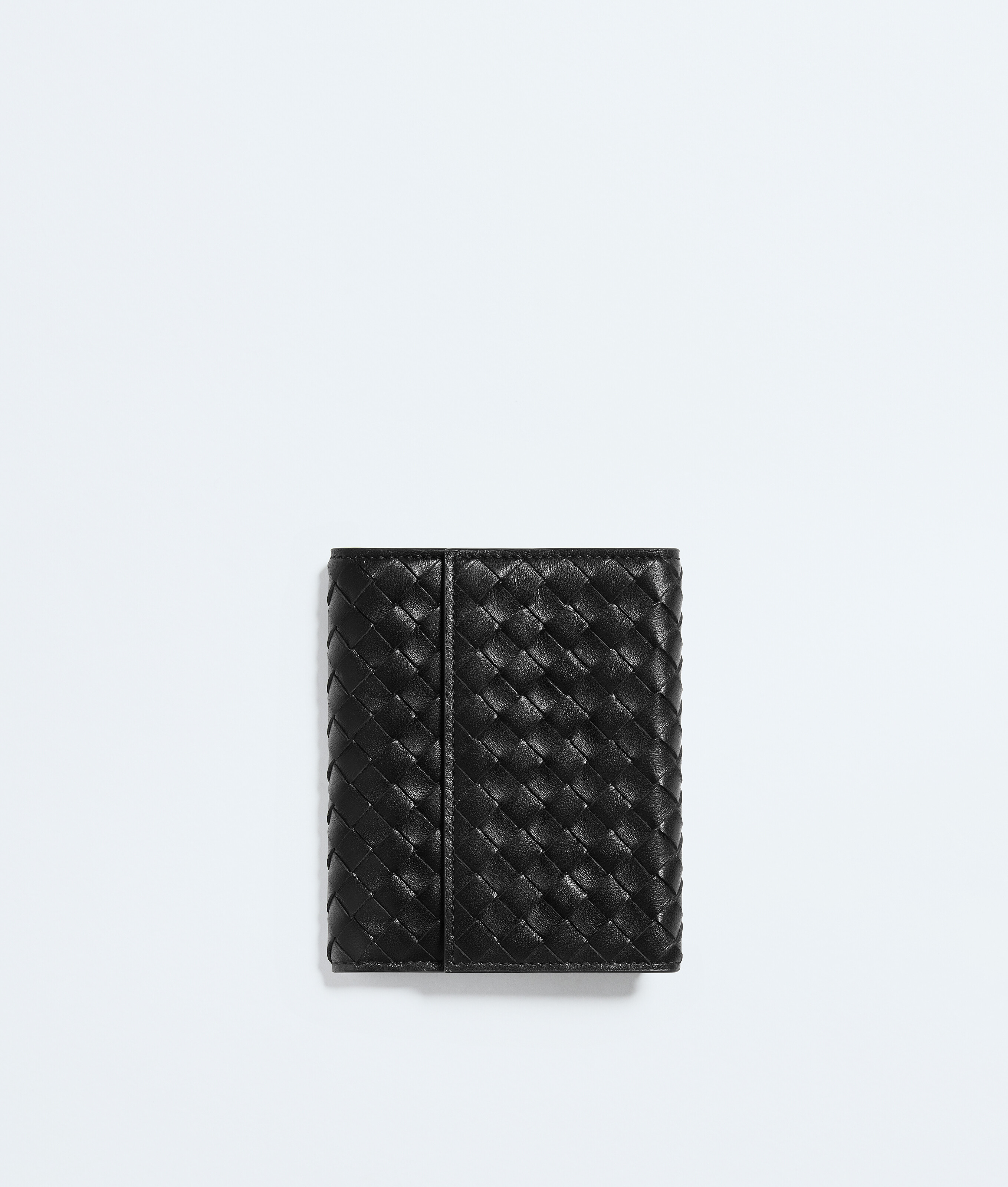 Bottega Veneta Black Intrecciato Piccolo Small Bi-Fold Zip With Flap - Woman - U