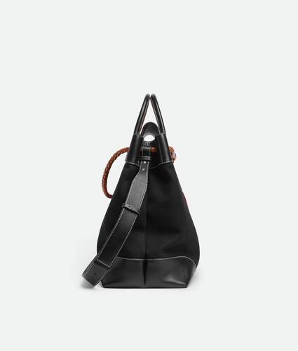 Men's Large Andiamo Voyager in Black/scarlet/light wood Bottega Veneta Canada EN - Image 4