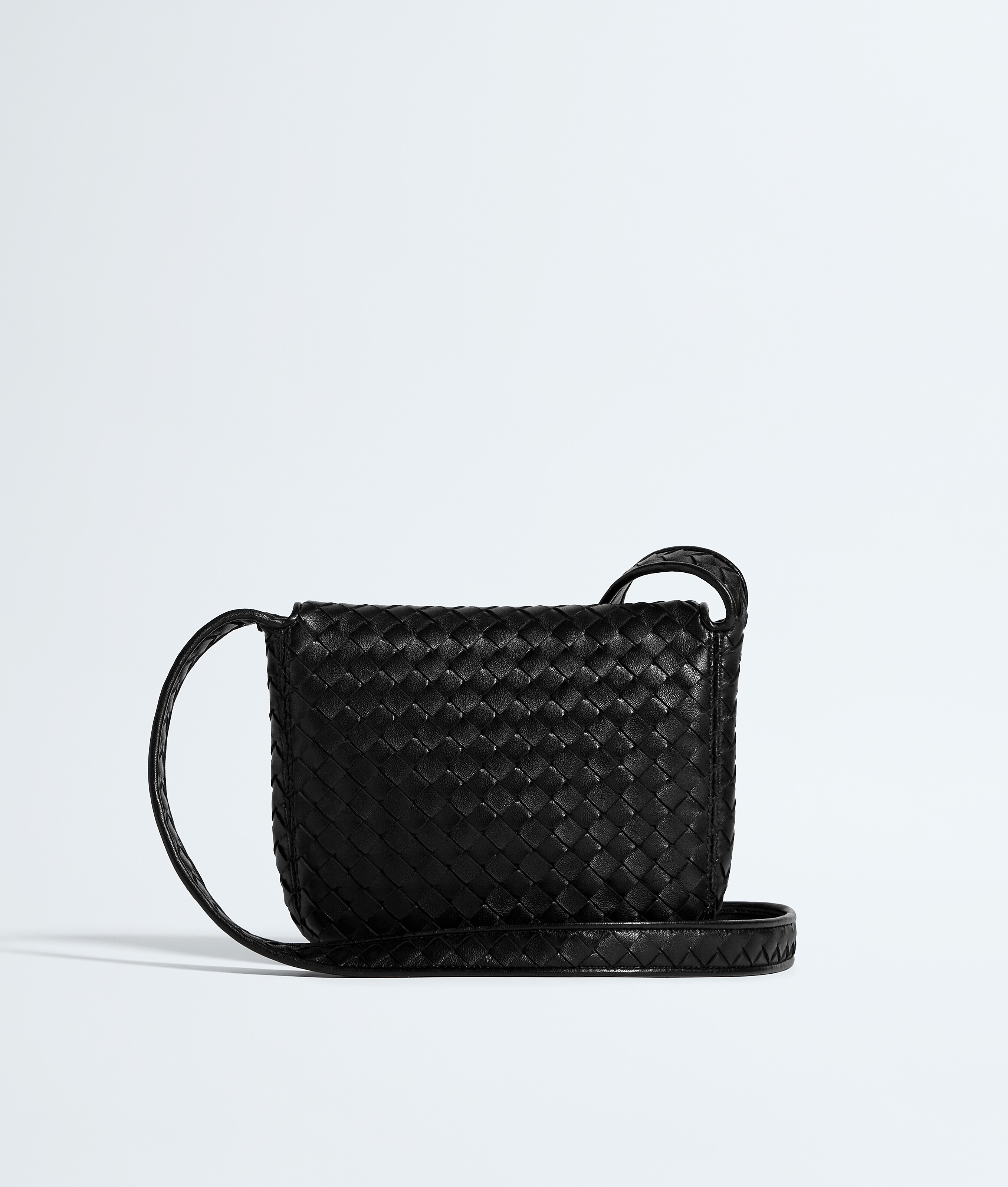 Men's Mini Veneto Flap Messenger in Black Bottega Veneta France EN - Image 5