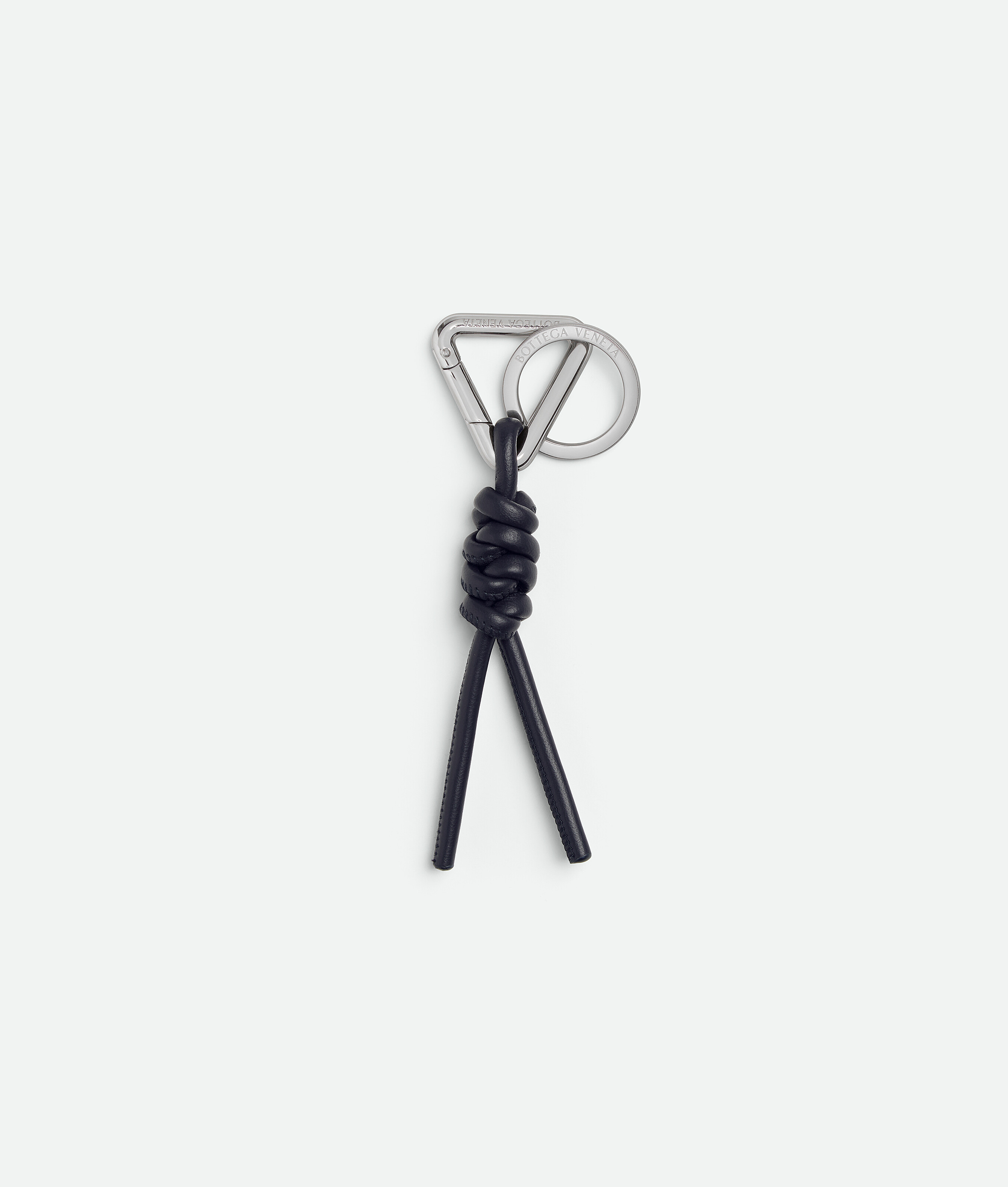 Bottega Veneta Triangle Key Ring In Black