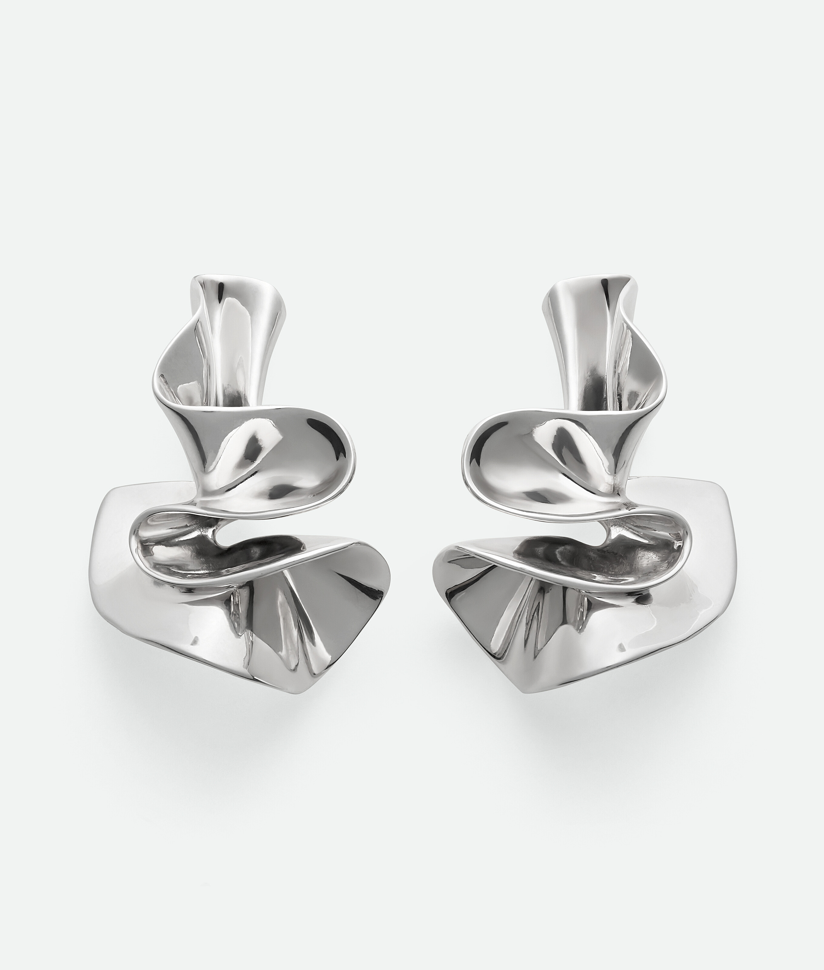Bottega Veneta Boucles D'oreilles Anemone Grand Format In Silver