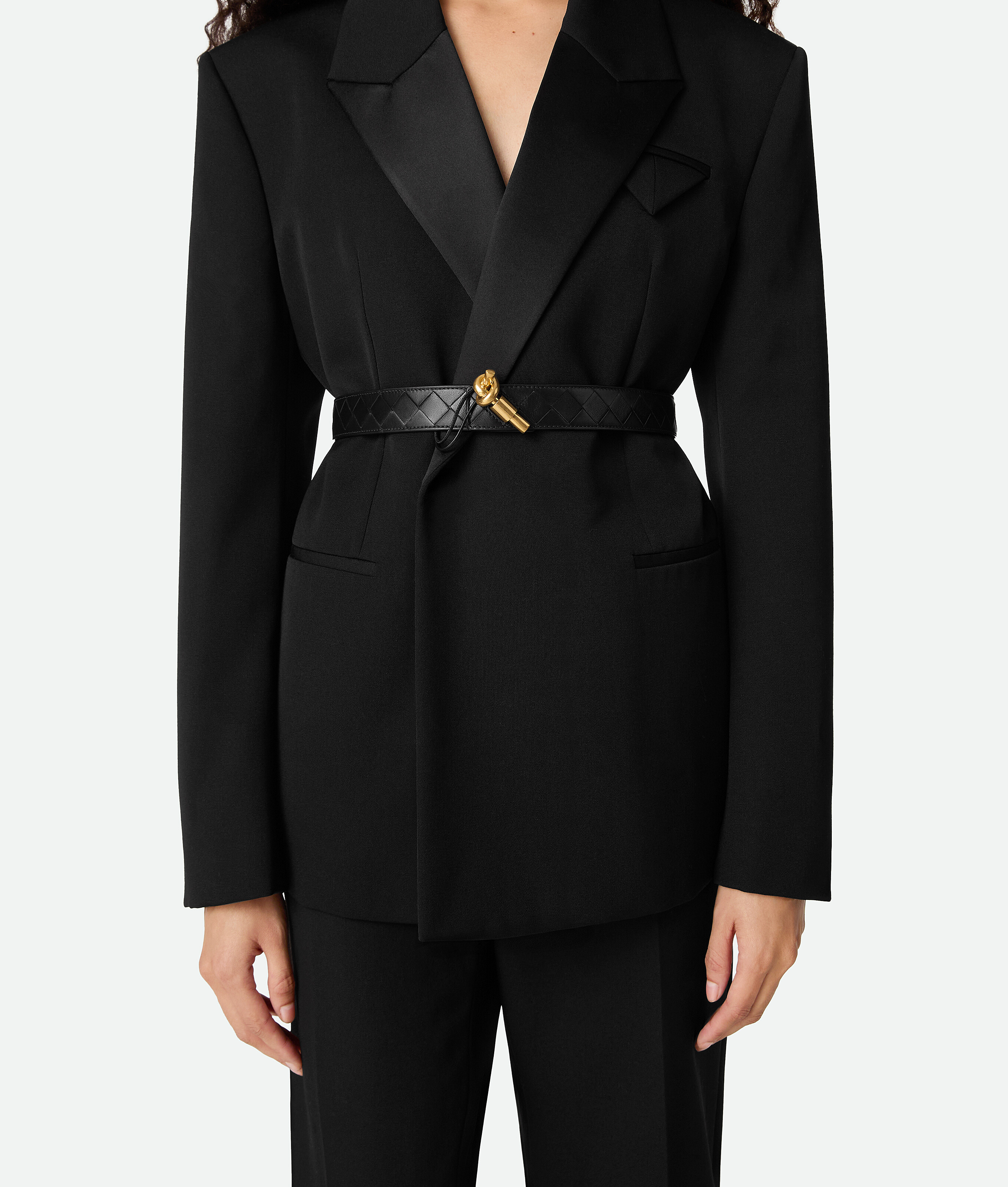 Bottega Veneta Andiamo Belt In Black
