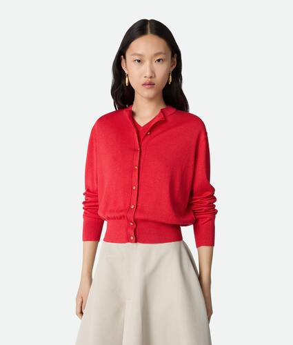 Women's Cotton And Viscose Twinset in Cherry tomato Bottega Veneta Singapore EN - Image 1