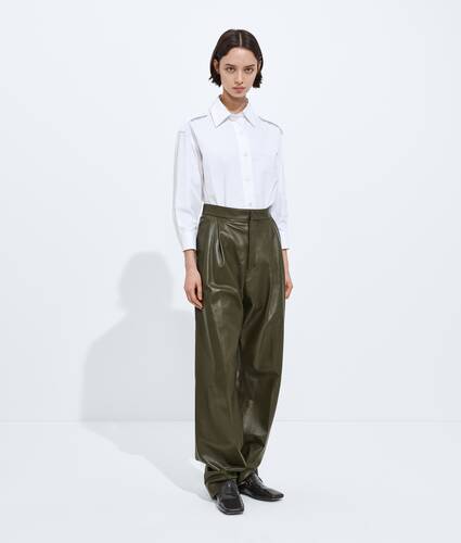 Pantalones de piel brillante para Mujer en Wader green Bottega Veneta Espa&ntilde;a ES - Image 1
