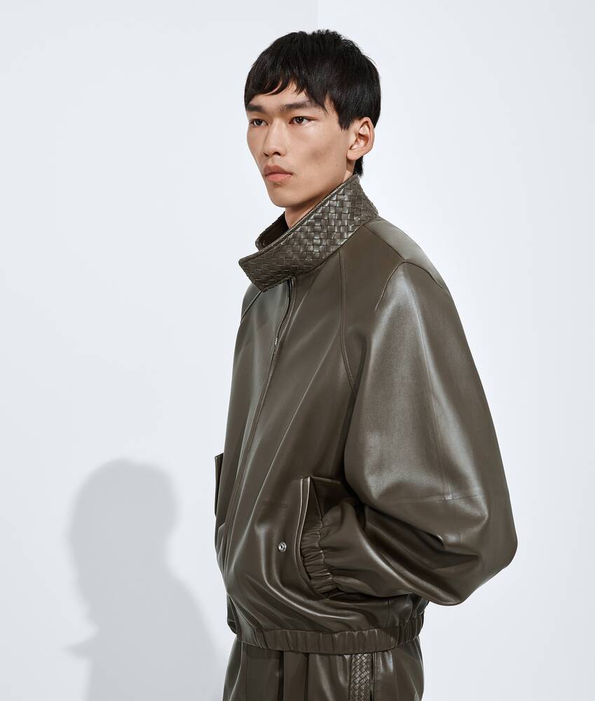 Men's  Leather Blouson in Wader green Bottega Veneta Belgium EN - Image 2