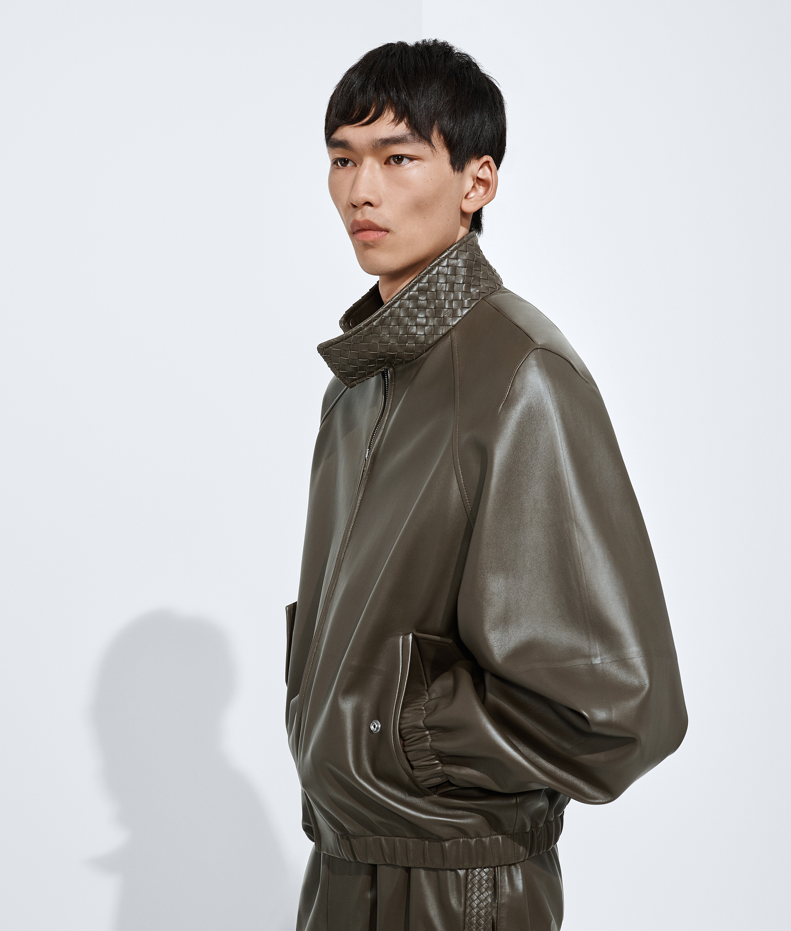 Men's  Leather Blouson in Wader green Bottega Veneta Mexico EN - Image 2