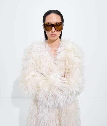 Intrecciato Wraparound Sunglasses in Havana/yellow Bottega Veneta Monaco EN - Image 2