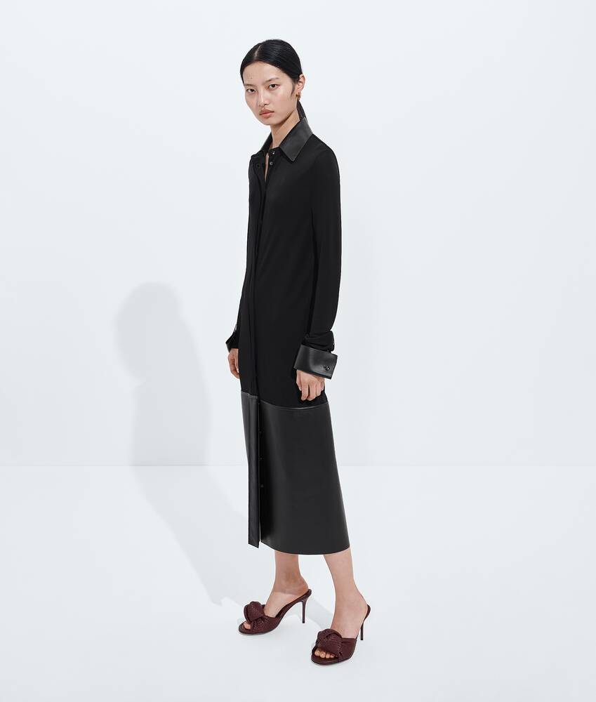 Women's Crepe Viscose Jersey Dress in Double black Bottega Veneta Luxembourg EN - Image 2