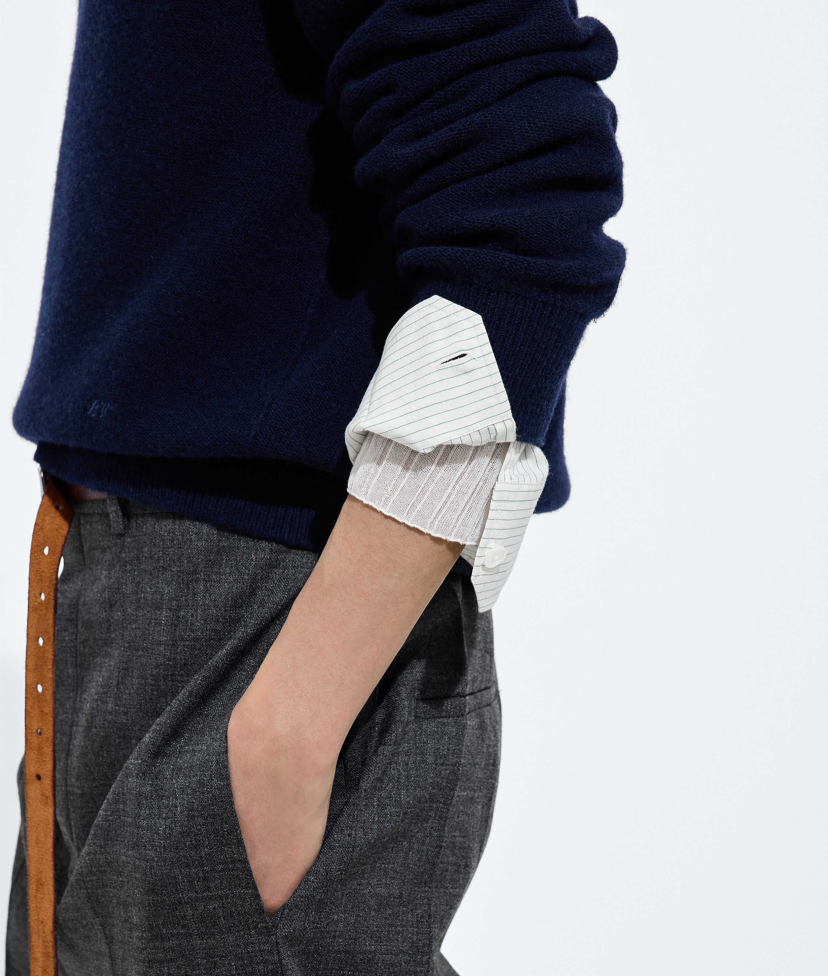 Men's Wool Polo Sweater in Midnight blue Bottega Veneta Luxembourg EN - Image 5