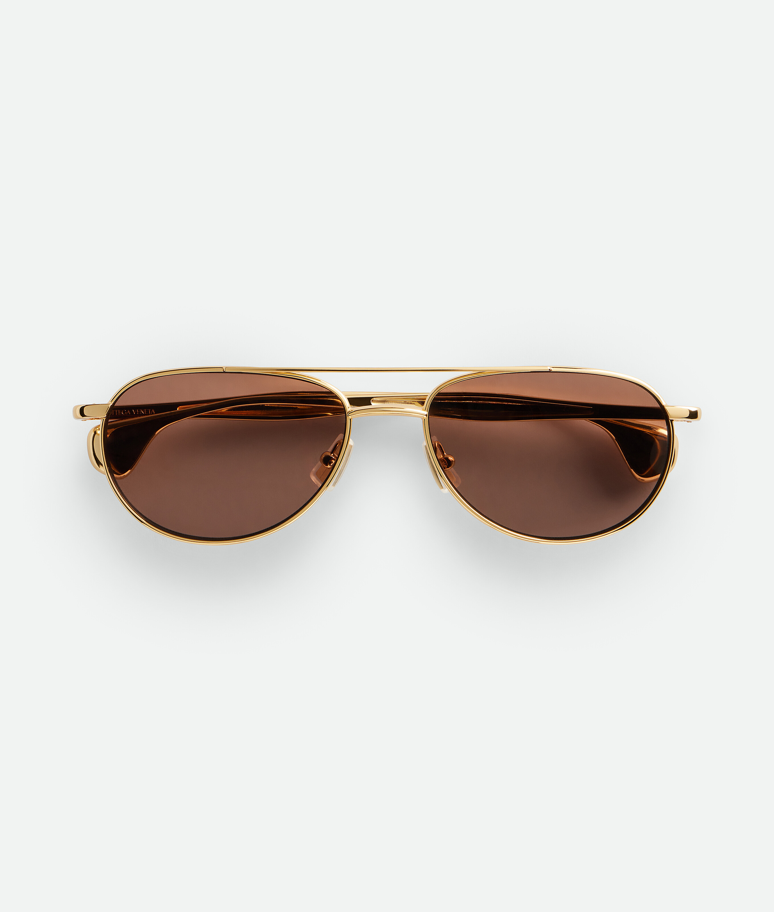 Bottega Veneta Fin Aviator Sunglasses - Gold - Unisex -