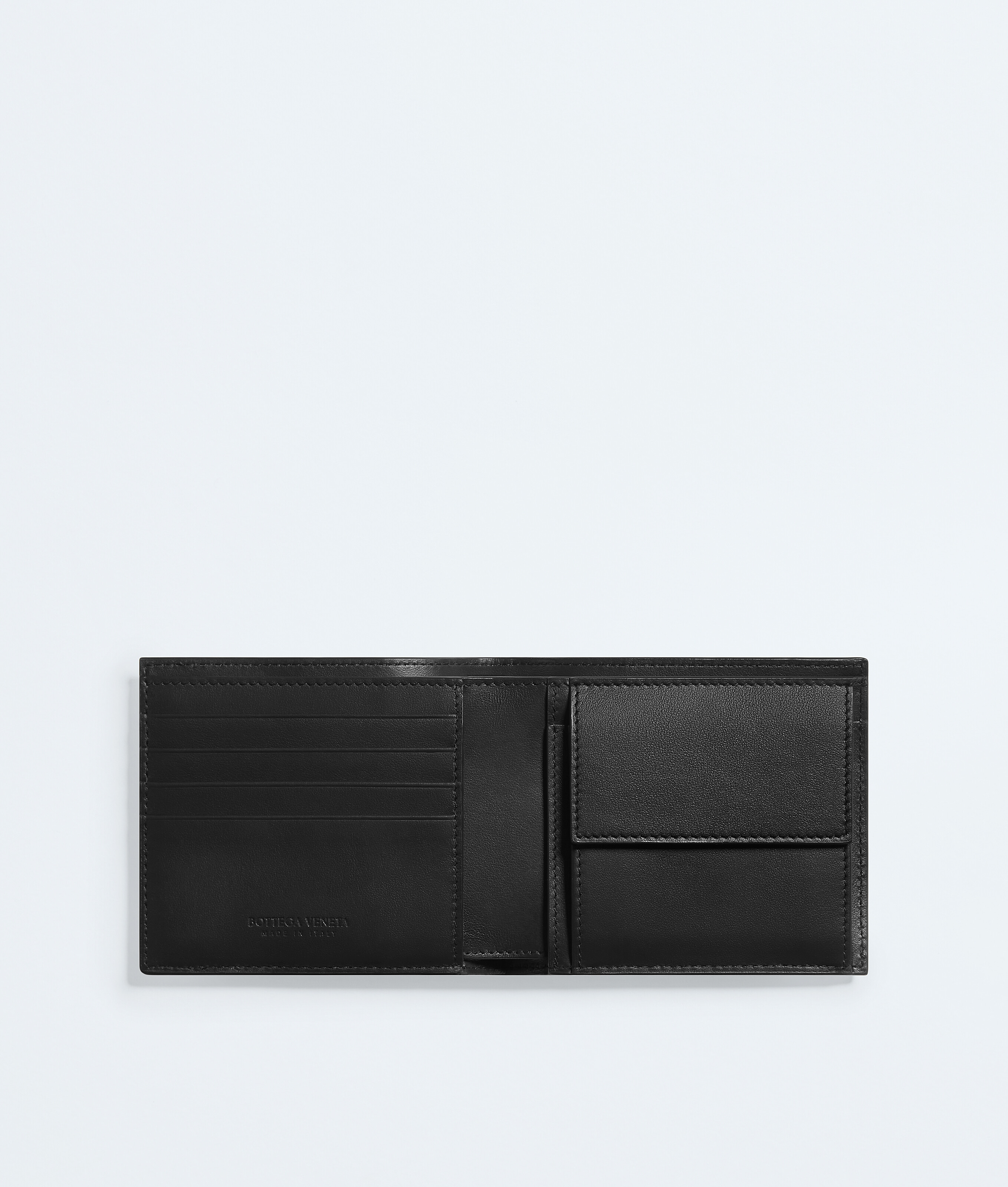Men's Intrecciato Bi-Fold Wallet with Coin Purse in Black/shamrock Bottega Veneta Germany EN - Image 2