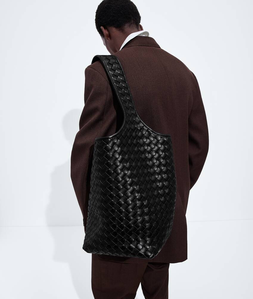 Ele's Bolsa Bucket Triangolo em Black Bottega Veneta Brasil PT - Image 2