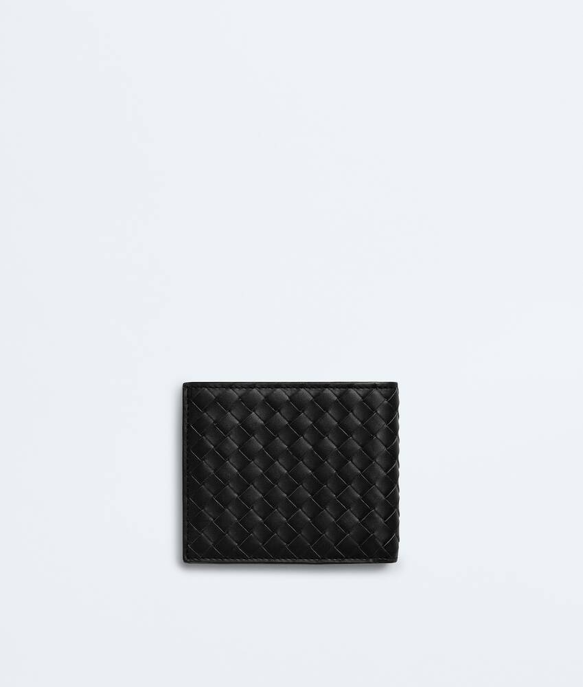 Men's Intrecciato Piccolo Bi-Fold Wallet in Black Bottega Veneta Italy EN - Image 3
