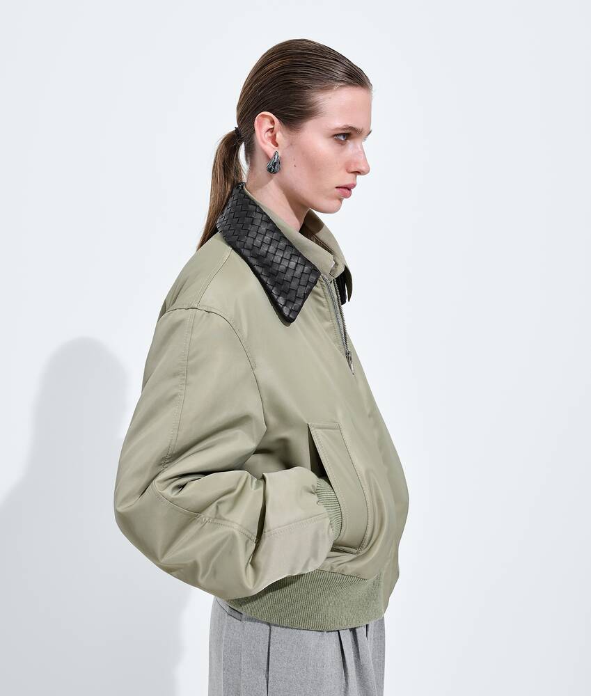 Women's Satin Nylon Blouson in Tarragon Bottega Veneta United States EN - Image 2