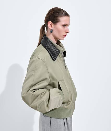 Women's Satin Nylon Blouson in Tarragon Bottega Veneta United States EN - Image 2