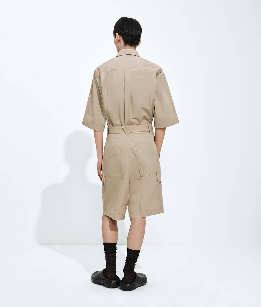 Men's Cotton Toile Cargo Shorts in Stucco Bottega Veneta United Kingdom EN - Image 3
