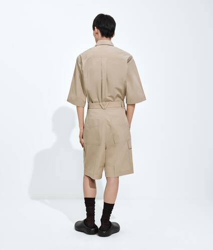 Men's Cotton Toile Cargo Shorts in Stucco Bottega Veneta United Kingdom EN - Image 3
