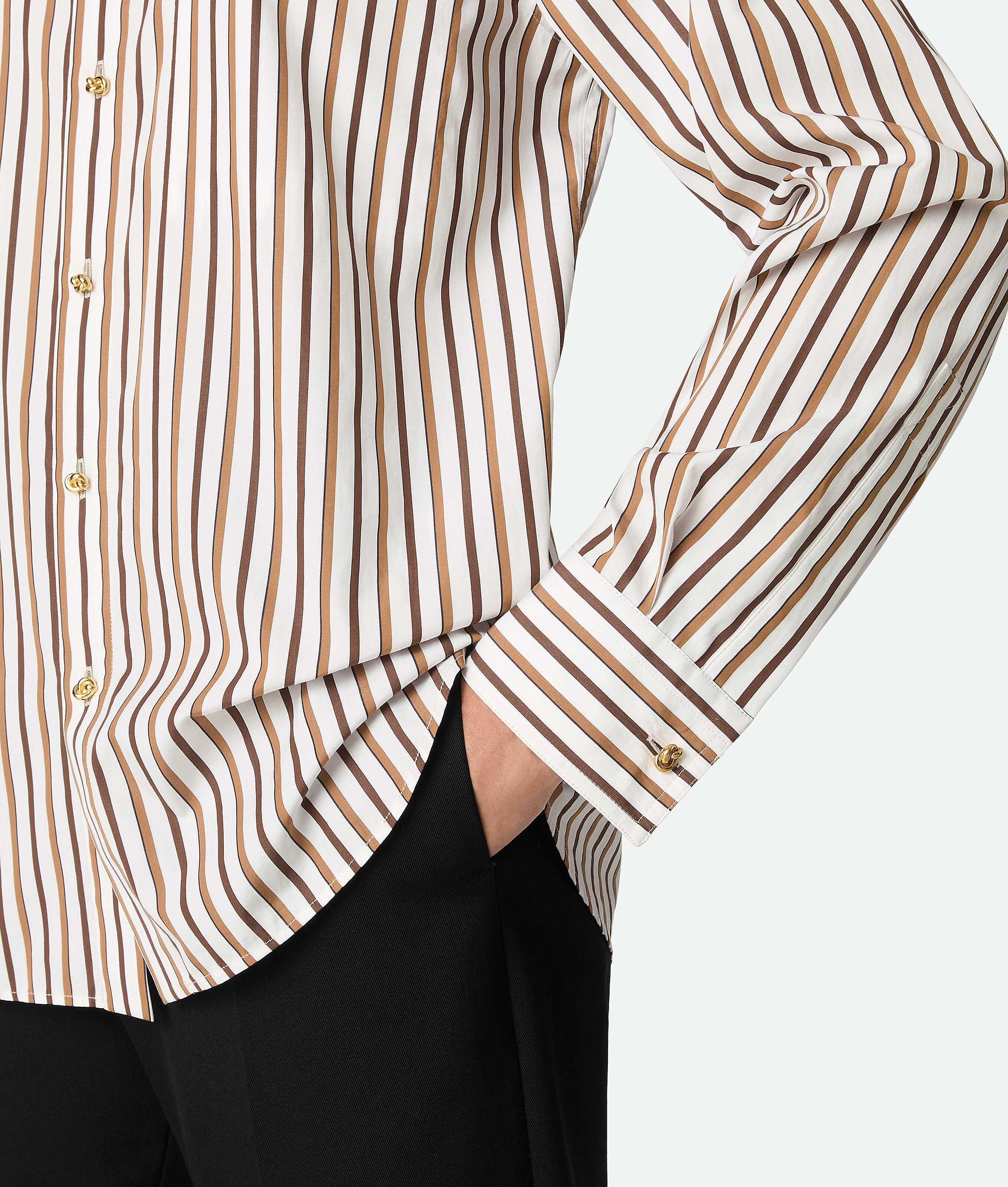 Bottega Veneta Women Shirt Bold Stripe Cotton Poplin In Multi