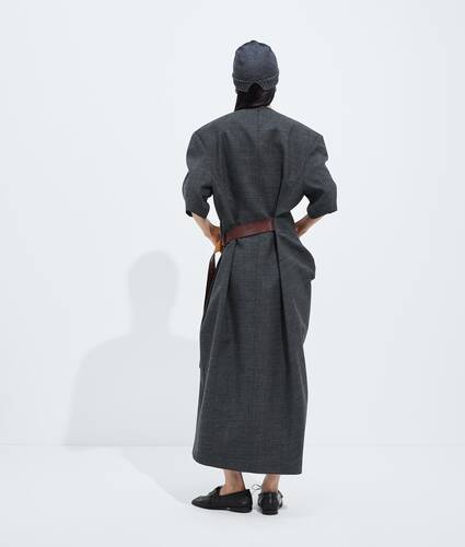 Kleid aus Shetland-Wollgewebe f&uuml;r Damen in Ardoise melange Bottega Veneta Deutschland DE - Image 3