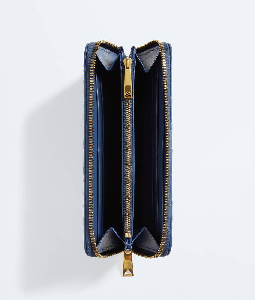 Women's Intrecciato Zip Around Wallet in Blue venezia Bottega Veneta Canada EN - Image 2