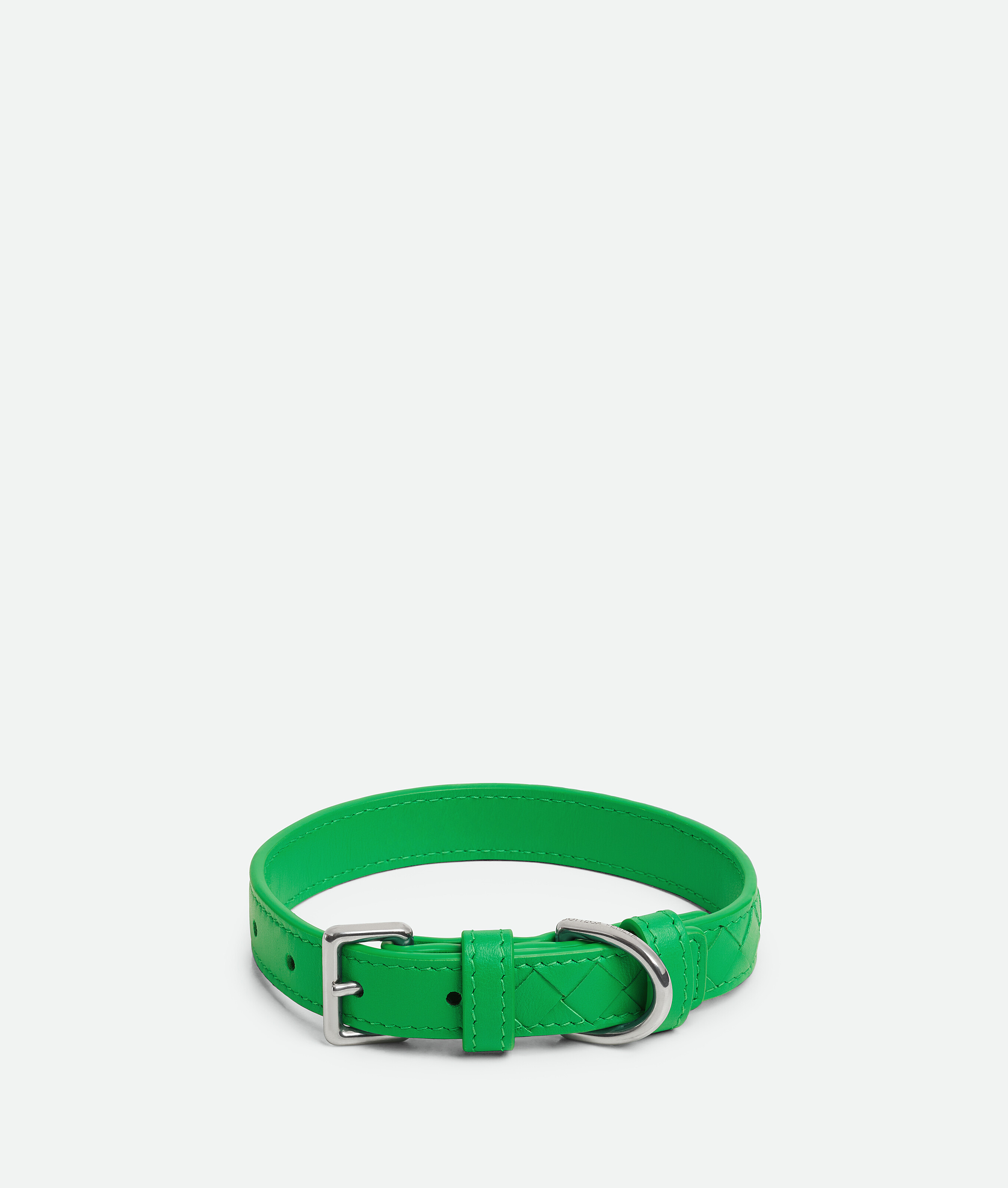Bottega Veneta Small Intrecciato Dog Collar In Green
