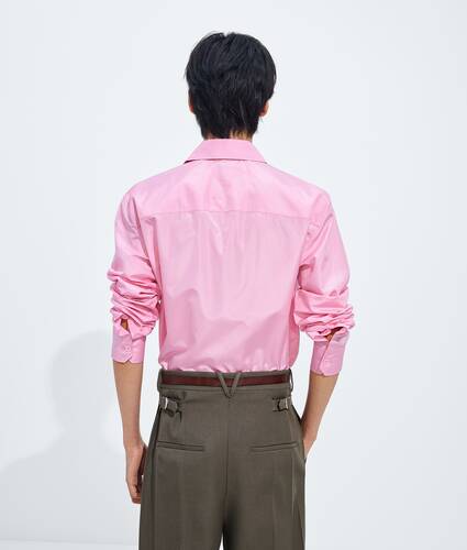 Men's Silk Taffeta Shirt in Gloss Bottega Veneta Greece EN - Image 3