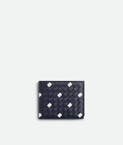 Men's Intrecciato Piccolo Bi-Fold Wallet in Abyss/white Bottega Veneta United Arab Emirates EN - Image 1