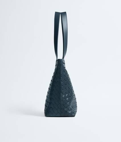 Men's Small Intrecciato Zipped Tote in Denim Bottega Veneta United Arab Emirates EN - Image 4
