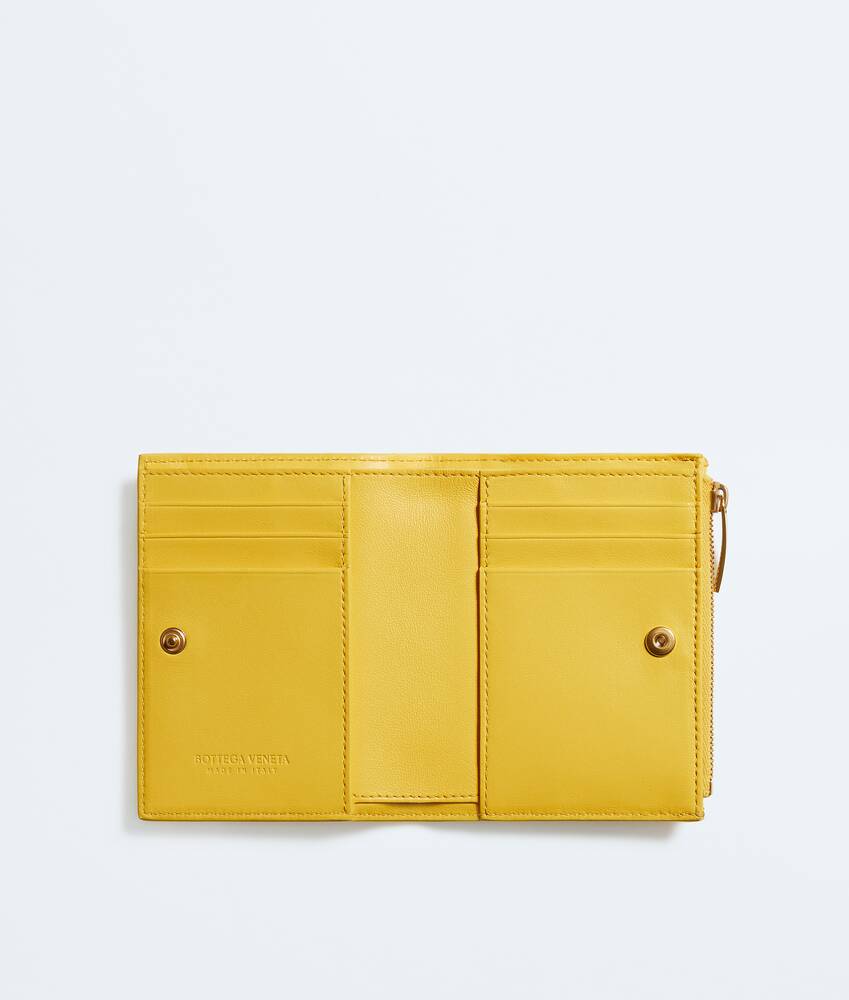 小号Intrecciato编织双折钱包 为 所有 在 都会黄 Bottega Veneta 新加坡 ZH - Image 2