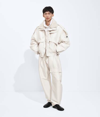 Men's Cotton And Silk Padded Blouson  in Parchment Bottega Veneta United States EN - Image 2