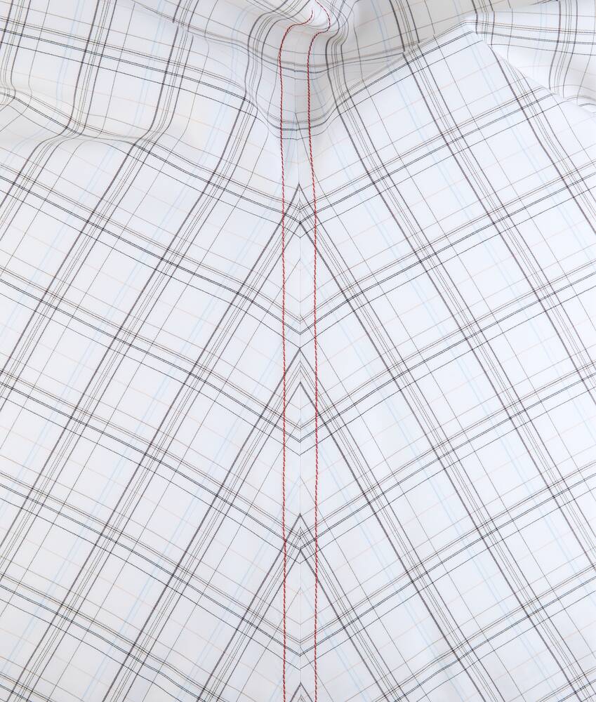 Women's Soft Wool Check Top in Chalk/carrubo/blue Bottega Veneta United States EN - Image 5