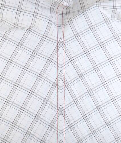 Women's Soft Wool Check Top in Chalk/carrubo/blue Bottega Veneta United States EN - Image 5
