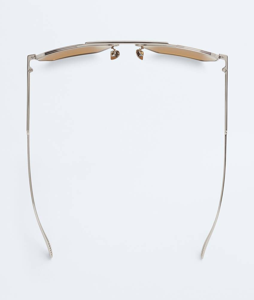 Ele's &Oacute;culos de sol Classic Aviator em Silver / Brown Bottega Veneta Brasil PT - Image 4