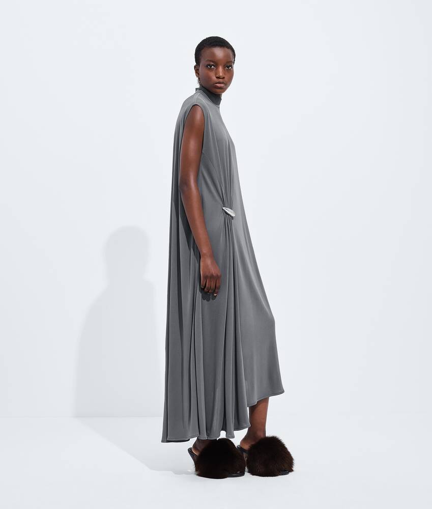 Kleid aus Viskosejersey-Cr&ecirc;pe f&uuml;r Damen in Harbor grey Bottega Veneta &Ouml;sterreich DE - Image 2