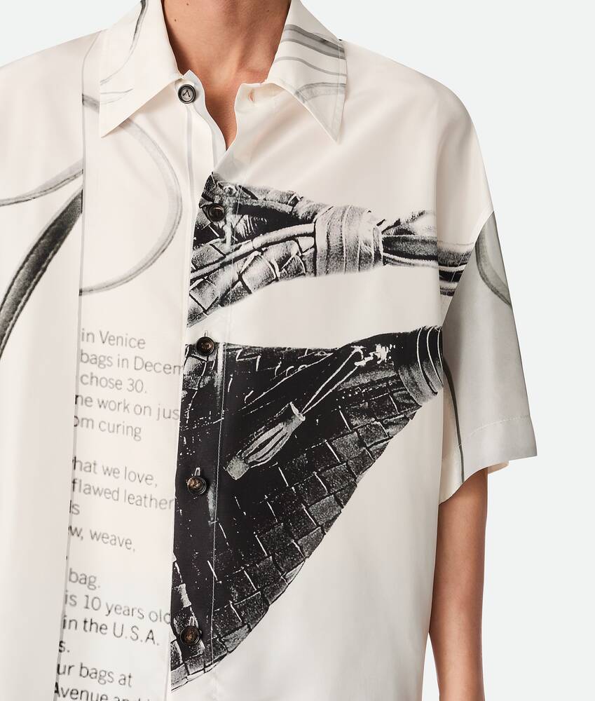 Chemise en soie imprim&eacute;e pour Homme en Chalk/black Bottega Veneta Luxembourg FR - Image 5