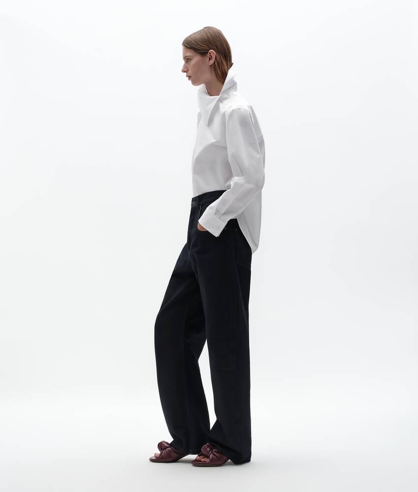 Women's Compact Cotton Poplin Shirt in White Bottega Veneta Cyprus EN - Image 2