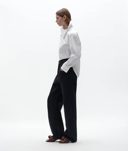 Women's Compact Cotton Poplin Shirt in White Bottega Veneta Cyprus EN - Image 2